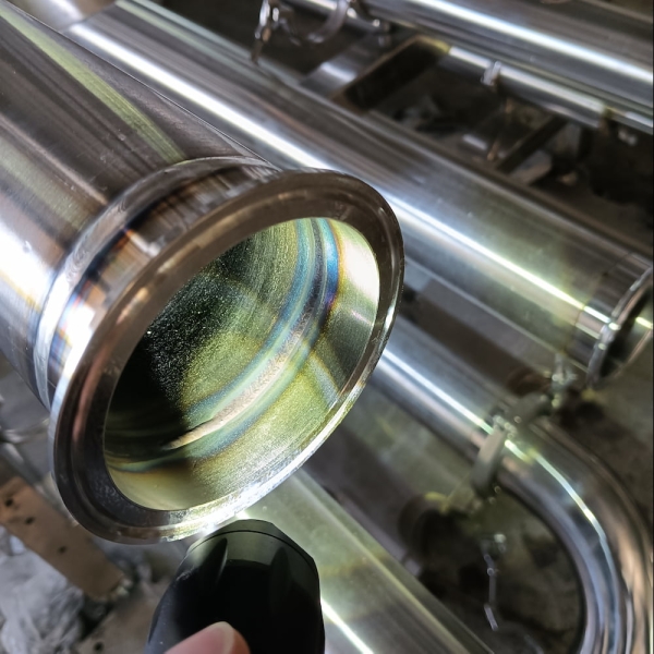 Sanitary pipe double-sided formingwelding