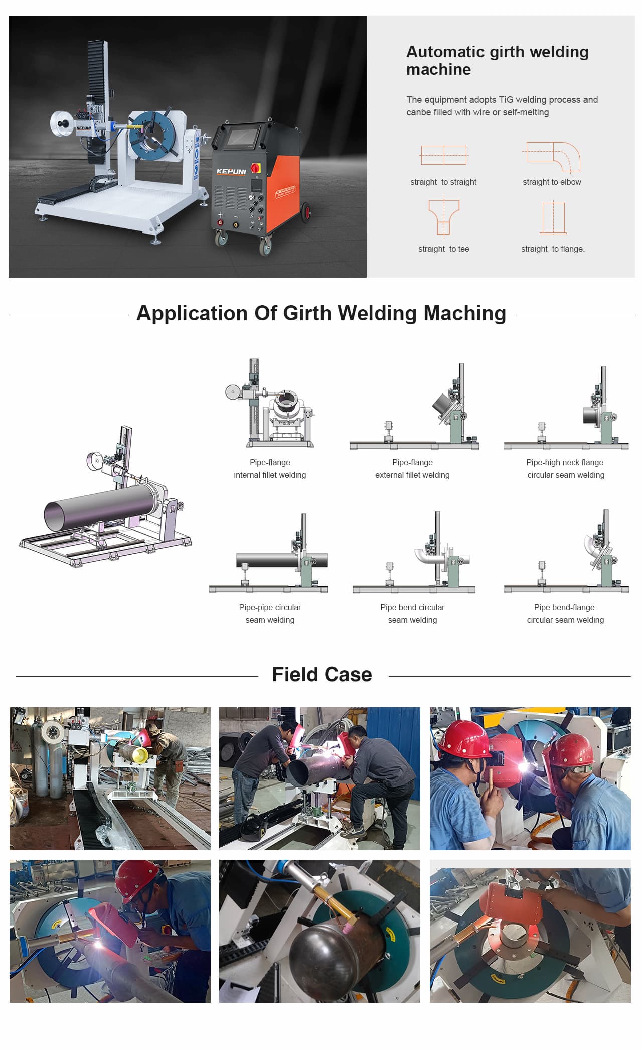 Fully automatic girth welding machine
